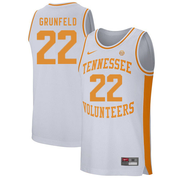 Men #22 Ernie Grunfeld Tennessee Volunteers College Basketball Jerseys Sale-White